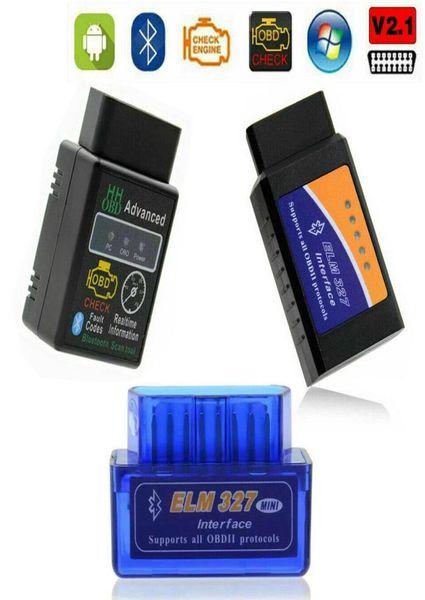 Elm327 v21 obd2 bluetooth carro scanner leitor de código ferramenta diagnóstico para android3705202