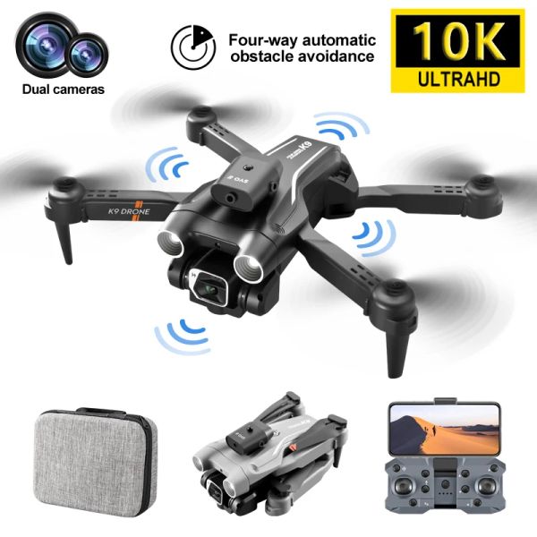 K9 Mini Drones Camera 10K Foldable FPV RC Drone Quadcopter для взрослых и новичков с 360 ° активными игрушками по предотвращению препятствий