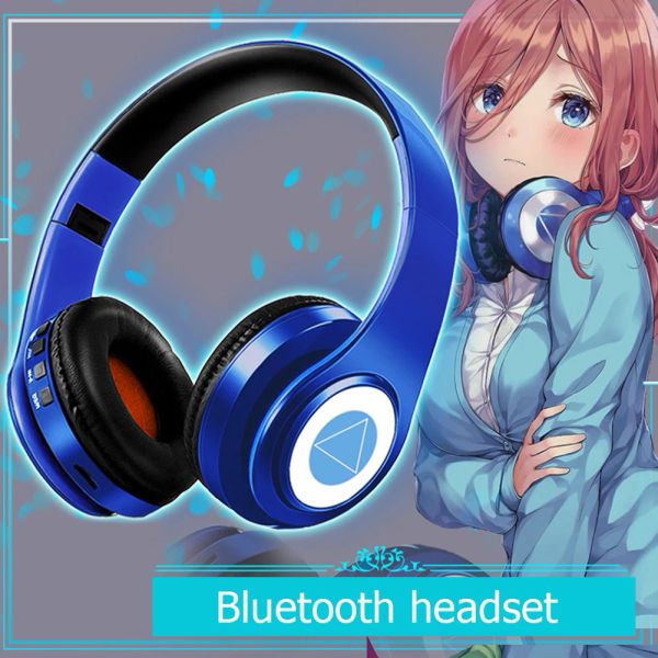 Kulaklıklar Headmounted kablosuz kulaklık şarj edilebilir katlanır katlanır müzik kulaklık ile mikrofon çalma anime kulaklık uygun