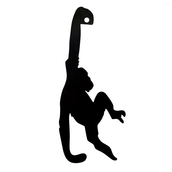 Dekoratif Figürinler Siyah Muz Maymun Kanca Rafı - Mutfak Banyo Yatak Odası için Metal Asma Depolama Organizatörü - Yaratıcı ve Eğlenceli Hediye