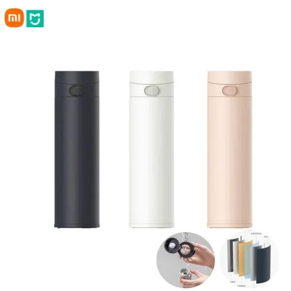 Controllo 480 ml originale Xiaomi Mijia thermos tazza Flip versione 2 Design del blocco automatico 316 rivestimento in acciaio inossidabile 6 ore tieni caldo