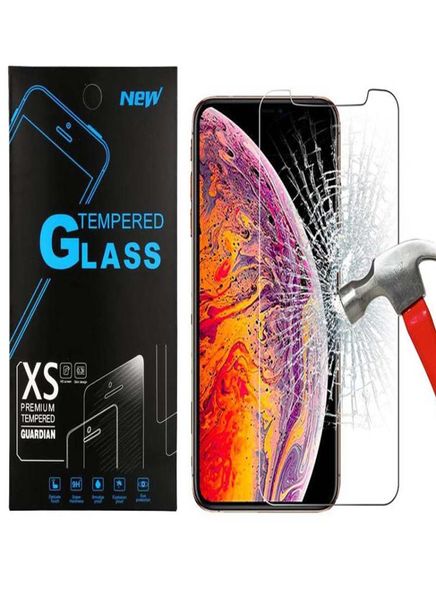 Für Samsung A51 A71 A20S A10S A40 J2 CORE S7 Temperiertes Glasschriftenschutz Huawei P30 Lite iPhone 11 Pro Max Paper Package5470334