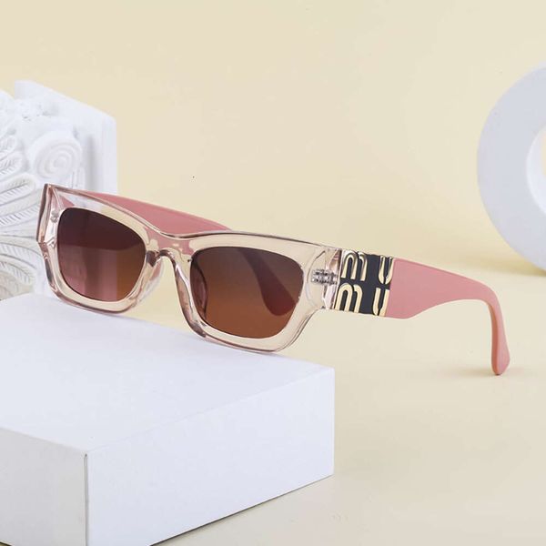 MUI Logo modische Katzenauge Sonnenbrille für Frauen personalisierte Weitspiegelbeine Sonnenschutz für Männer UV400 Goldbriefmuster mit Originalbox