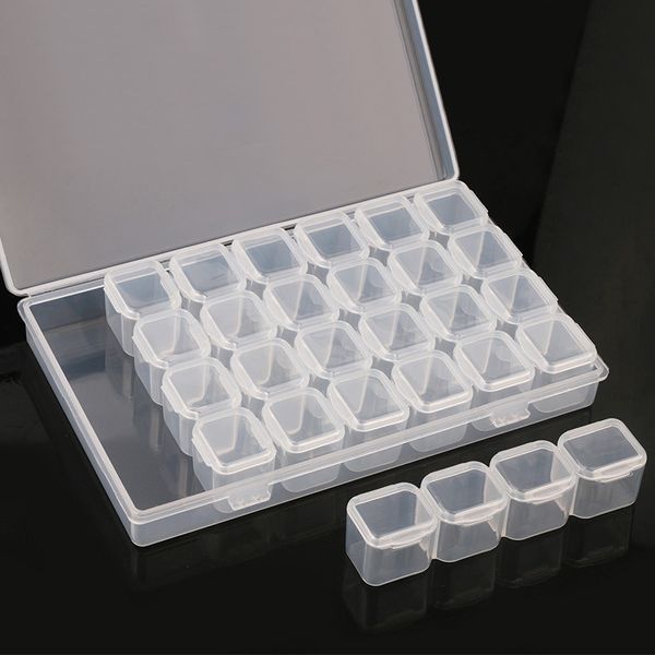 Дорожка для ногтей, пластиковая пустая коробка может быть единственной открытой коробкой для хранения 28 Прозрачная ювелирная коробка для хранения коробки для хранения оптом