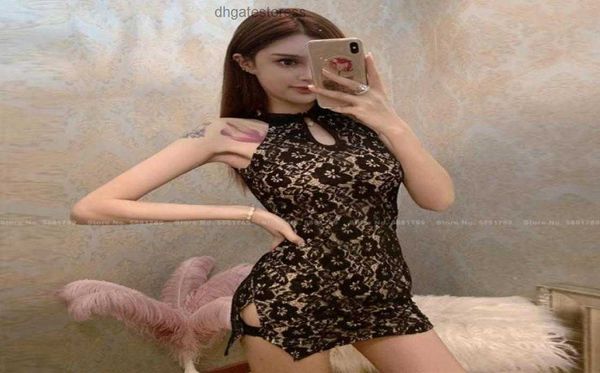 Женщины кружева Qipao Vintage Party Nightclub Sexy Bodycon BabyDoll в китайском стиле ретро -етонгсам Корейское элегантное мини -платье vestidos4057196