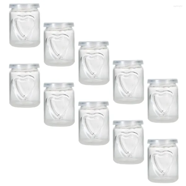 Bottiglie di stoccaggio bottiglia di budino barattoli in vetro trasparente: da 10 pezzi contenitore di yogurt con coperchi vasi di barattoli gelatina per