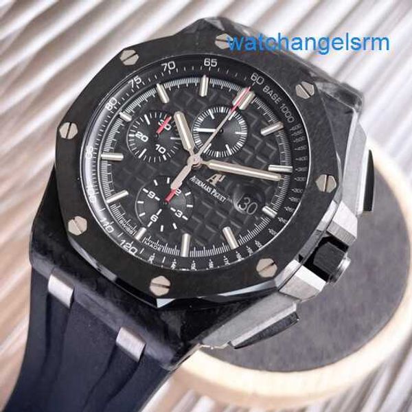 Athleisure AP Armwache Watch Mens Royal Oak Offshore 26400AU Automatische mechanische Präzision Stahl Datum Second Hand Watch 42 mm schwarzer Pandaplatte