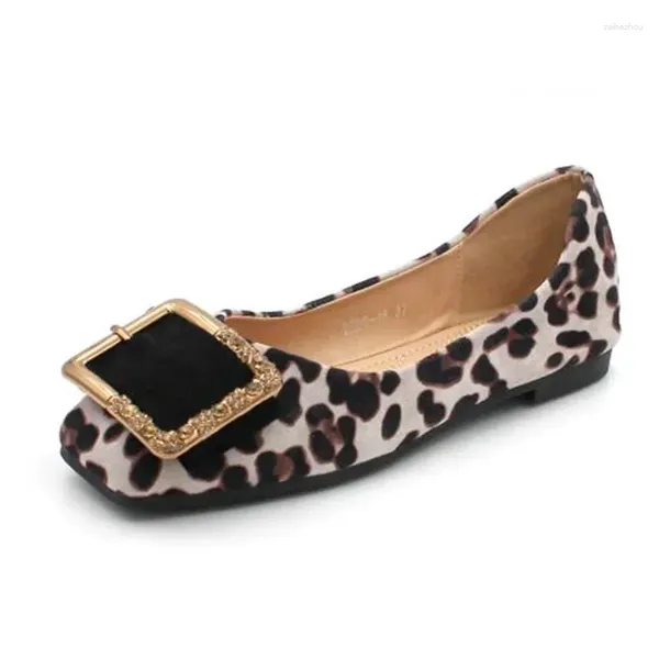 Scarpe casual primavera estate leopardo donne piatti eleganti donne single moderne morbide plus size 41 d080