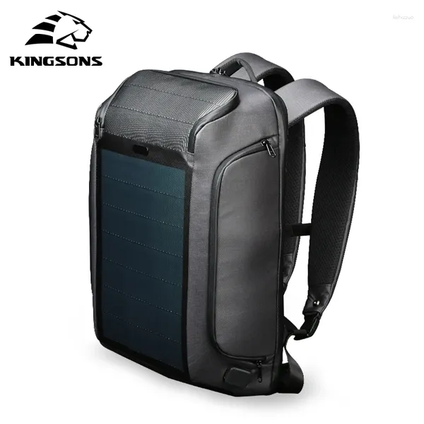 Backpack (Drop) Kingsons Men Beam Solar Panel USB Charging Anti-roubo/ impermeável/ laptop de 15,6 polegadas macho