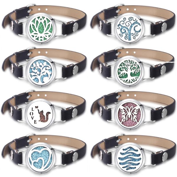 Neuer Baum des Lebens Aromatherapie Lederarmband ätherisches Öl Diffusor Parfüm Locketarmband schöne Frauen Armbänder Schmuck Schmuck