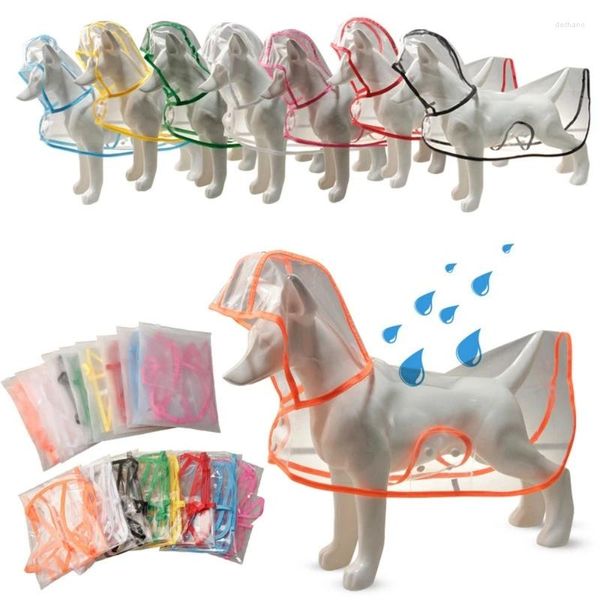 Hundebekleidung Mode Regenmantel Haustier mit Kapuze Regenmantel Transparent Regenanzug wasserdichte regnerische Welpenjacken 6XDE