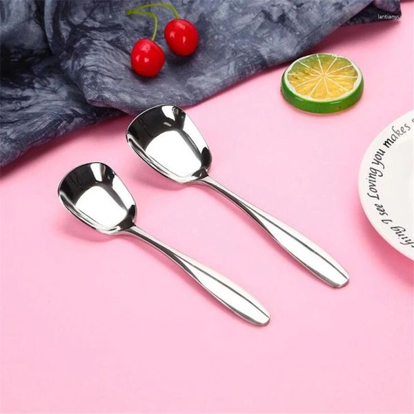 Posate set di posate cucchiaio cucchiaio in acciaio argenteo inossidabile grande specchio lucido con impugnatura da cucina da cucina utensile da tavolo da pranzo cucina