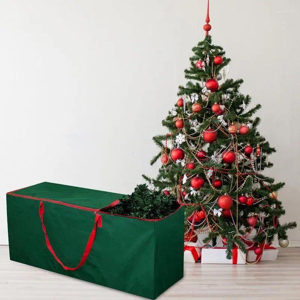 Bolsas de armazenamento Organizador de árvore de Natal Bolsa artificial de grinalda multifuncional zíper duplo com alças portador de utensílios