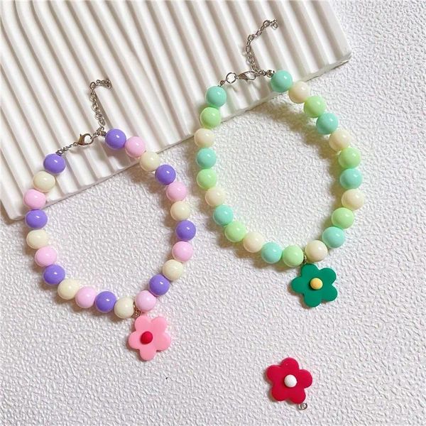 Collari per cani Accessori per collane con fiori di perle regolabili per animali domestici Collare per gatti Forniture per toelettatura per gattini