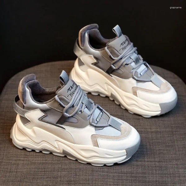 Fitnessschuhe Frauen Plattform Chunky Sneakers Designer Mode Schnürung lässig Frau Tenniskorb Frauen Herbst vulkanisiert