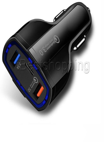 QC 30 Fast Car Ladegerät 31A Schnellauto -Ladegerät LED Dual USB Fast Lade -Ladegerät DC 1224V für Smartphones Withouth Package9167770