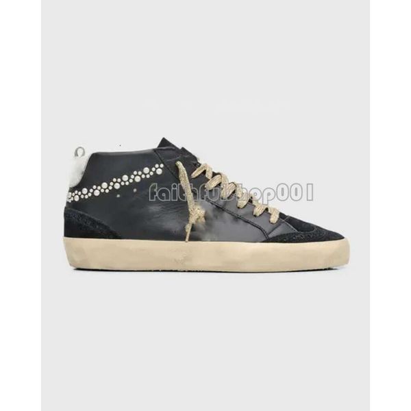 Top designer scarpe 10a Nuove sneakers dorate rilascio di star di slittamento mid slide hightop da italias b