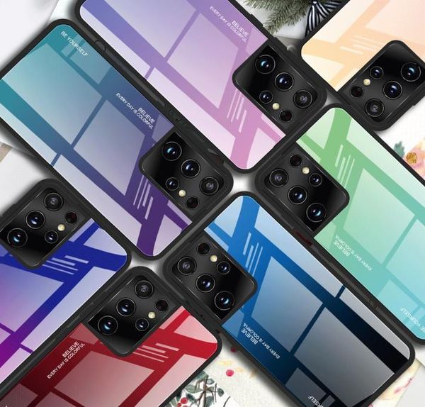 Bunte farbige Temperaturglas -Handy -Koffer -Ablauframpe für iPhone 6 7 8 x 11 12 Pro Max S9 S10 S21 Ultra Case7376455