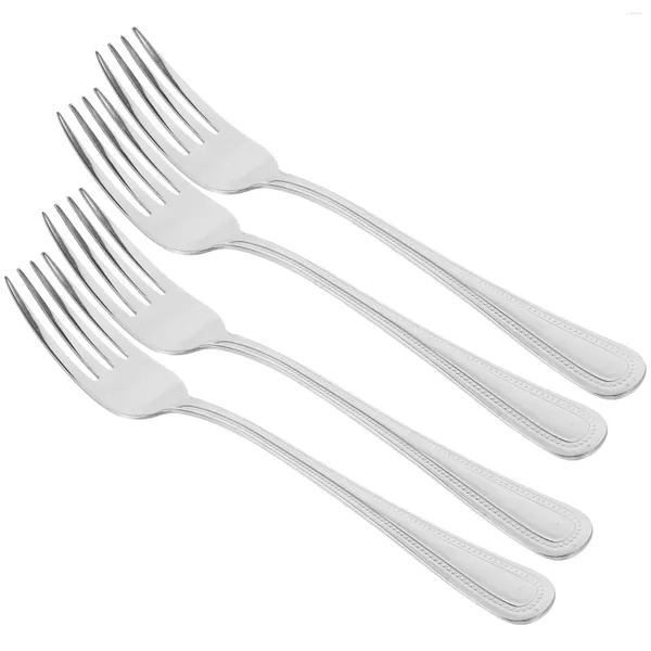 Gabeln 4 PCs Edelstahl Servierküche Vergoldete Metalldinner Silber Desserttisch