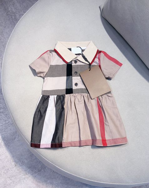 Baby Mädchen Marke Kleider Sommer Kinder Plaid Kleid Kinder Kurzarm Kleid Kind Rock