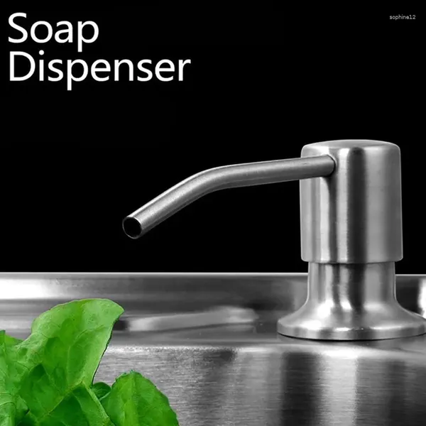 Dispensatore di sapone liquido Lavello cucina in acciaio inossidabile spazzolato Manuale del bagno da 300 ml Accessori pressanti