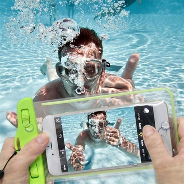 Copertina per sacchetto per il nuoto di taglio del telefono impermeabile luminoso per la vasca da bagno suba da bagno per iPhone 14 13 Sport Beach Pool Skiing