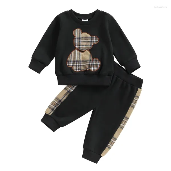 Kleidungsstücke Kleinkind Baby Jungen Mädchen Fall Outfit Langarm Teddybär Sweatshirt Jogger Hosen 2pcs Frühlingskleidung Set