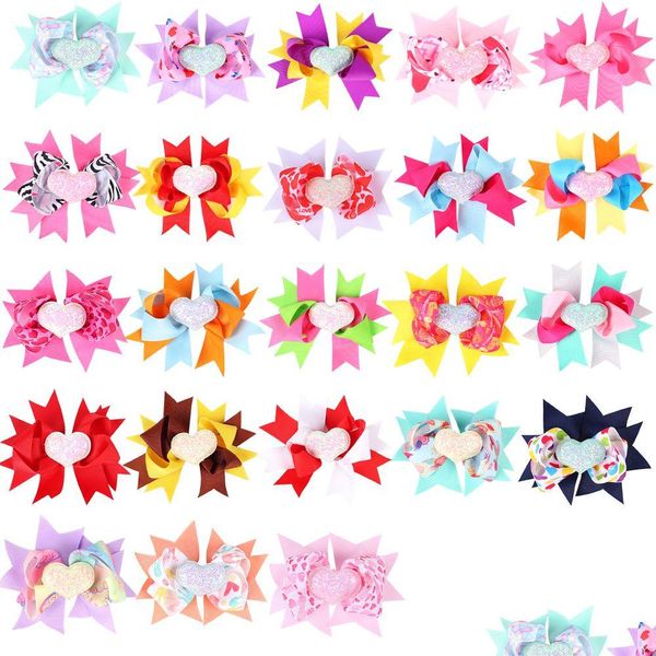 Acessórios para o cabelo Baby Barrettes Bow Girls Clips Dia dos Namorados Prinha Coração Bowknot Clip Kids Kids Grosgrain Dots