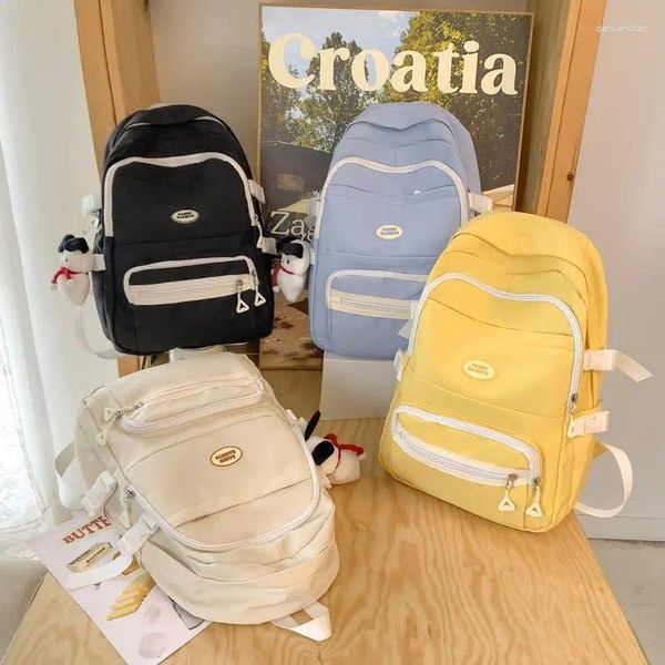 Backpack 2024 Ladies de alta capacidade de lazer College Women Women Fashion Nylon Laptop Book Bags Girl Boy Travel School Bag feminino