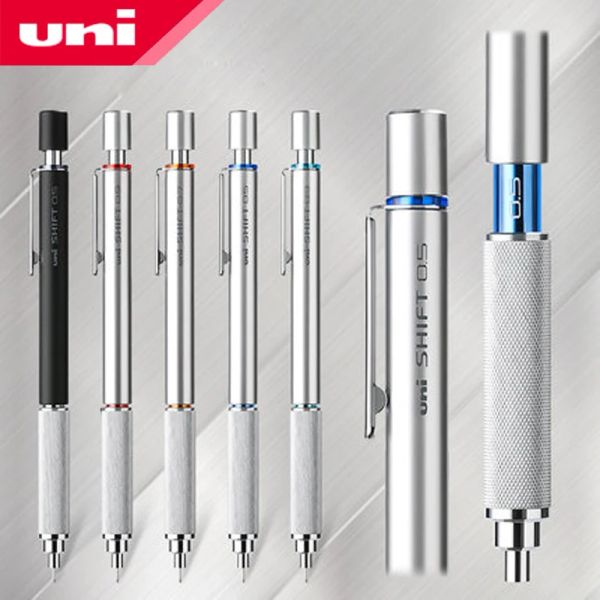 Lápis Original Japão Japão Uni Lápis Mecânica Pipe Local de Metal Metal 0,3/0,4/0,5/0,7/0,9mm Profissional Lapiseiras Desenho de Redação