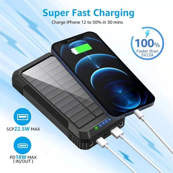 Lieferungen neuer Soodoo 33800MAH Wireless Ladegerät Power Bank USB PD Integrierte 4 Kabel für Universal Alle Modelle Xiaomi Redmi 8 7 iPhone13 XR