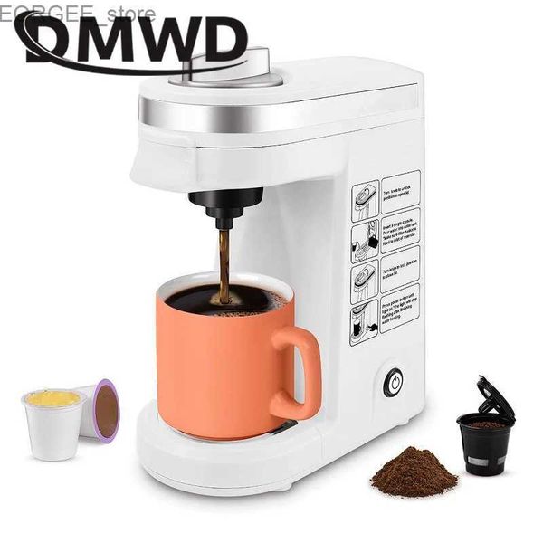 Kaffeemaschinen Elektrische Tropf wiederverwendbare Kapsel Kaffeemaschine nachfüllbare Filter tragbarer gemahlener Espresso Pulver US Kaffeemaschine EU Extraktor Y240403