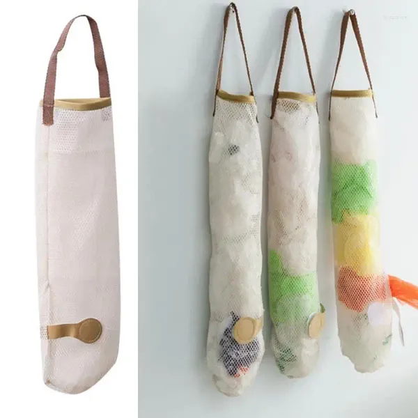 Sacos de armazenamento Bolsa de rede de vegetais reutilizáveis ​​coloridos Produzir brinquedos de cozinha de malha Organização