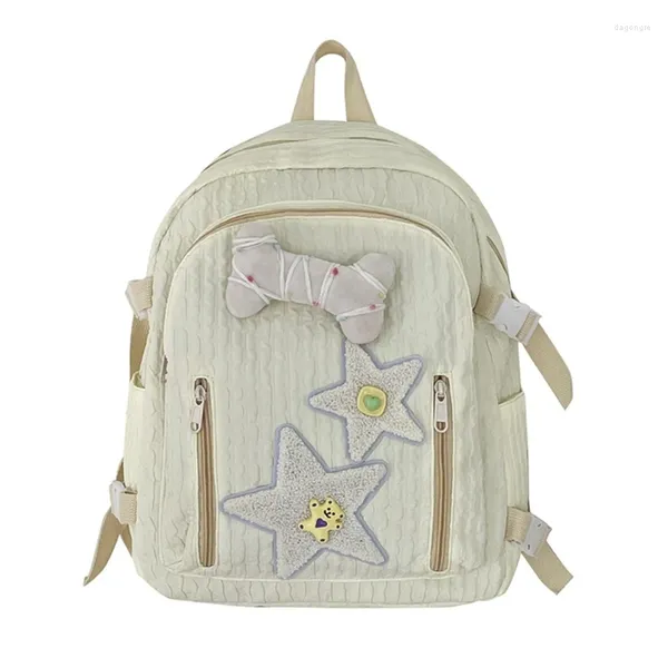 Bolsas da escola Rucksack Double Strap ombro com o Bone Star Decoration Travel Mackpack for Girl Student Bag Book