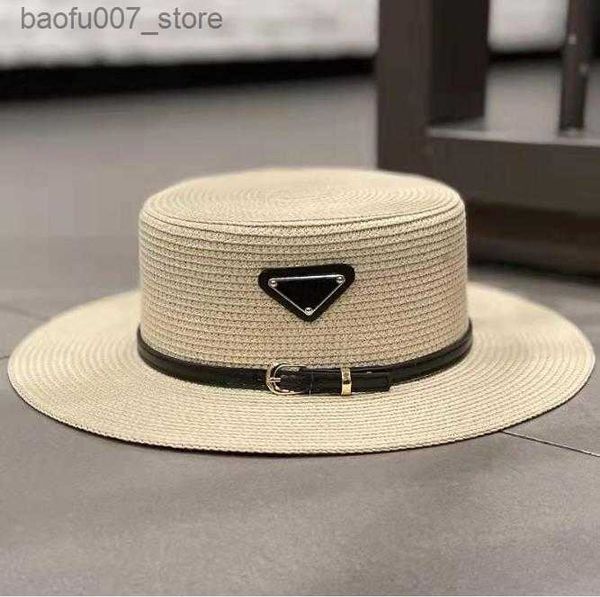 Ballkappen flacher Hut Designer Damen Strohhut Mode Jazz WeitbriM Hut hochwertige Männer Sonnenschutzmittel 2404033
