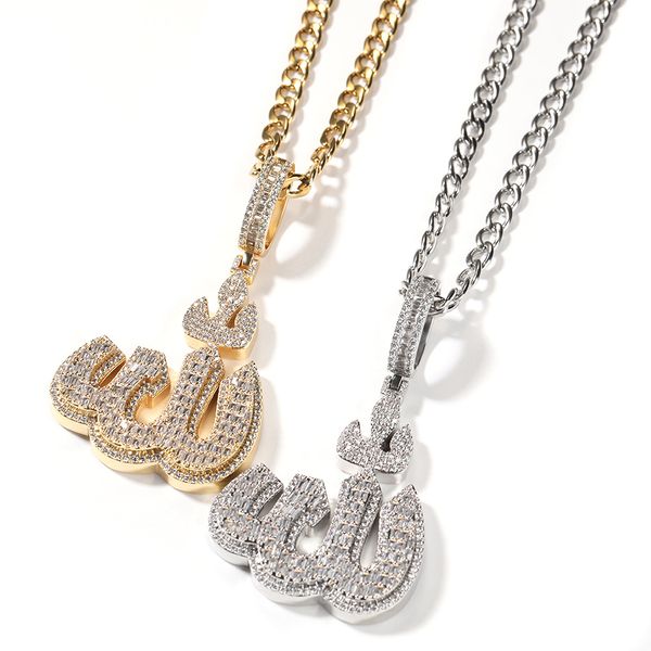 Simbolo arabo Pendant Hip Hop Necklace Set di rame