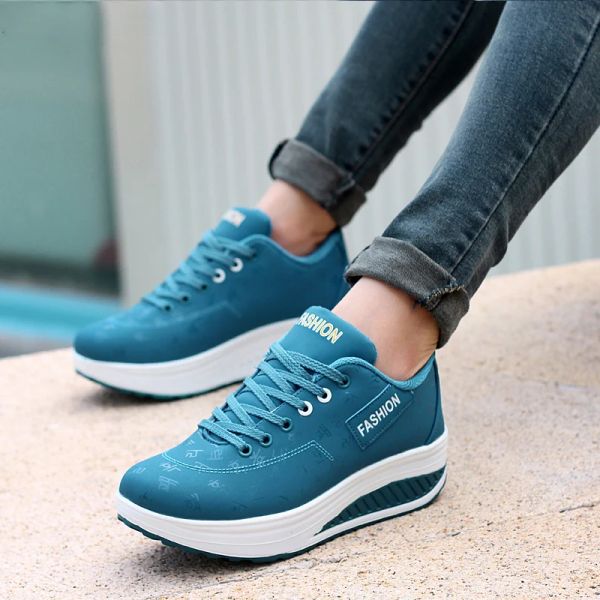 Sapatos tênis tênis Sapatos de corrida Moda Moda Sapatos respiráveis Casual Casual Sports Sports Sports Shoesthick Bottom Weldes Women Sneakers