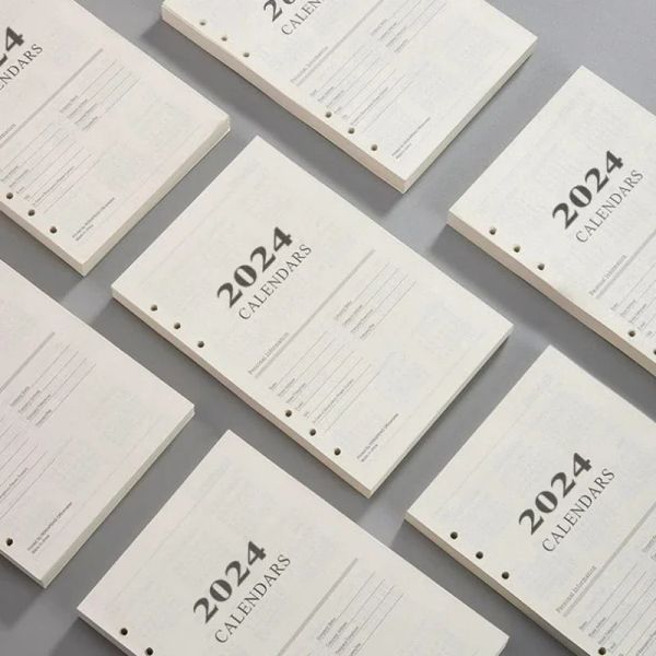 Notebooks 2024 A5 Reabilições de notebooks de folhas soltas Binder em espiral