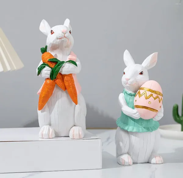 Decorazione del partito 1pc Figurine di Pasqua Ornamenti Modello in resina Scultura Carino Carota Decorazioni per la casa Artigianato Regali per bambini 2024