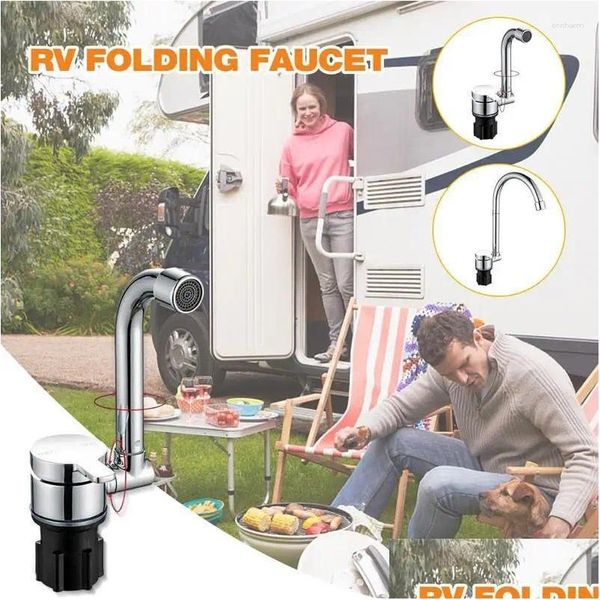 Кухонные смесители складываемое RV Water Tap Chrome Polished Rust-Raucet с латунным строительным оборудованием для лодочной прогулки для капли с баром Dealive Dhjii