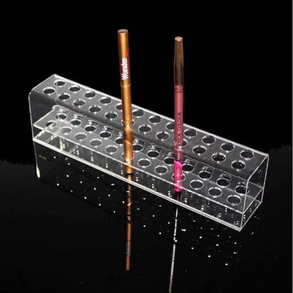 2024 Clear 24 Slots Acryl Eyeliner Lip Liner Bleistifthalter Make -up Display Ständer Organizer Make -up Pinsel Regal Kosmetikspeicherbox