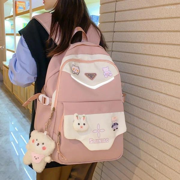 Schulbeutel Mädchen für Teenager mittlere Student Rucksack Frauen Nylon lässige japanische koreanische Beutel im koreanischen Stil