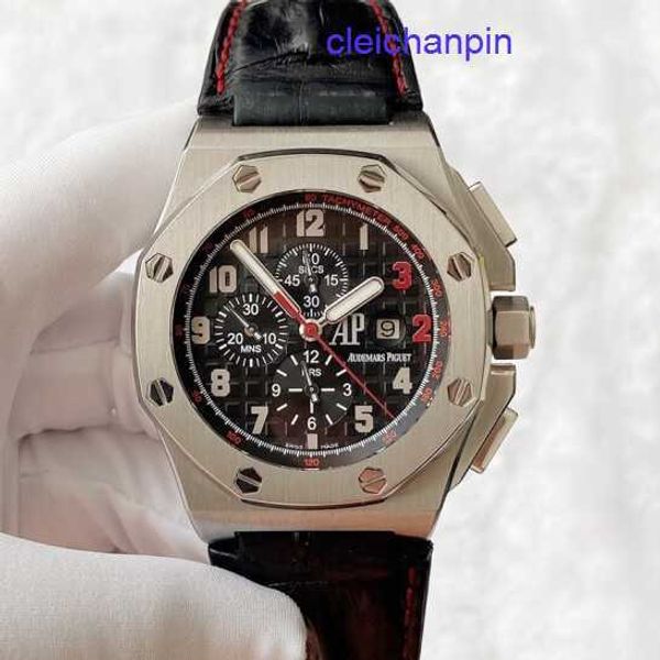 AP -Kalender Armbandwatch Royal Oak Offshore Series Limited Edition Red Inverted Time Standard Automatische mechanische Herren Uhr 26133st Precision Stahl 48mm