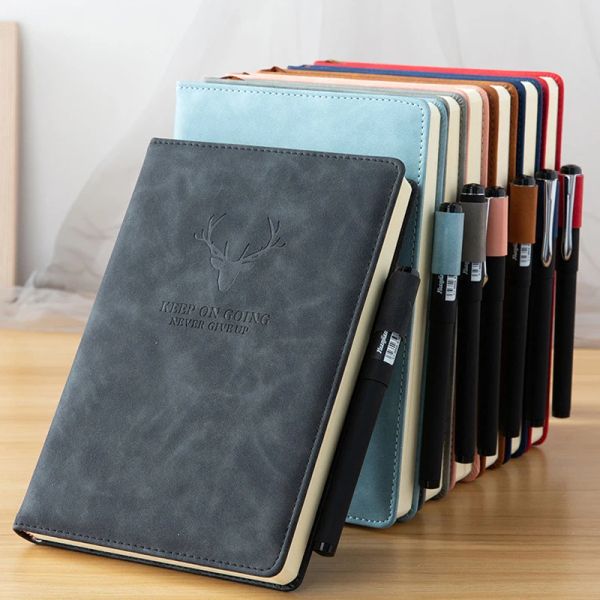 Notebooks Businesses Leather A5 Notebook 360 Páginas Journal Notebook diariamente Business Office Work Notebooks Notepad Diary School Supplies