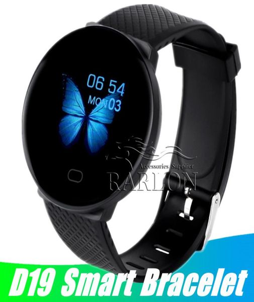 D19 Braccialetti Smart Watch Braccialetti Fitness Tracker Tasso cardiaco Counter Activity Monitor Band per Android Women Men7284981