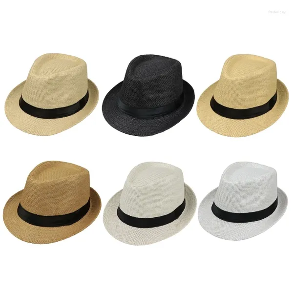 BERETS BITTURA BRITANNE Straw Weaving Fedoras for Gentlemen Camping Travel