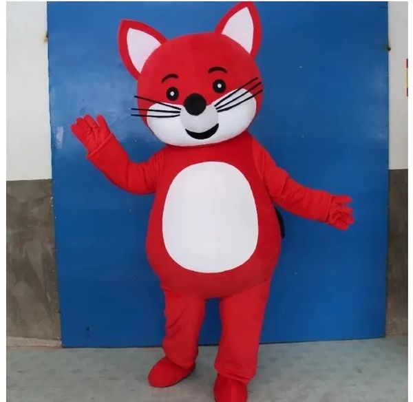 2024 Costume de mascote de pelúcia vermelha Halloween Natal Fanche festa de desenho animado Toço