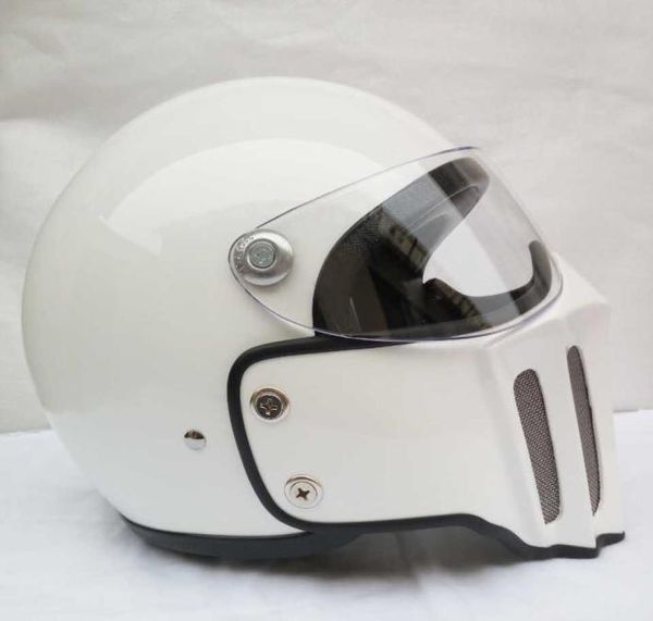 DOT FPR Full Face Catcycle Helmet con Maschera per maschera in fibra di vetro per Dirt Bike Cafe Racer Casco Custom Motocross Cycross Cycling Chopper CR5064543