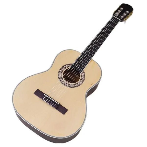Гитара 36 -дюймовая классическая гитара натуральный цвет полноразмерный дизайн дизайн деревянный гитара матовая отделка 6 Стрига Классическая гитара с небольшим недостатком