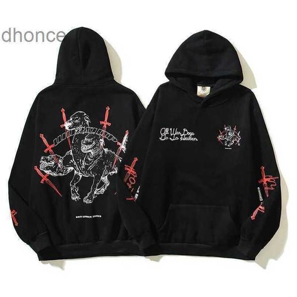 Designer New Spring and Autumn Hoodie Street Marke Marke Wardog Swords Kämpfe Hunde hoch Kapuze für Männer Frauen Stil Paare